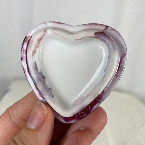 Amethyst Porcelain Heart Shaped Trinket Box - Picture 6 of 6